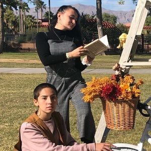 plaid body length romper